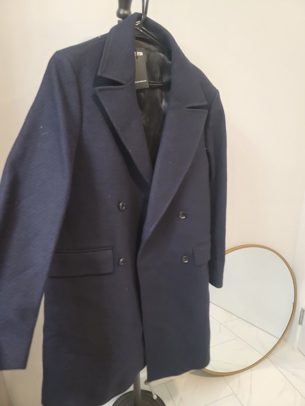 Club Monaco Wool Blend Double-Breasted Trench TopCoat – Size 40 New NWT  BLack